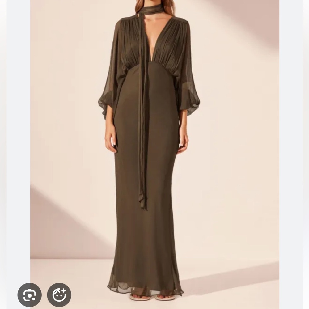 Shona Joy Long Sleeve Olive Dress